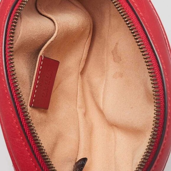 Gucci Red Quilted Leather GG Marmont Waist Belt Bag - Picture 8 of 11